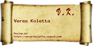 Veres Koletta névjegykártya